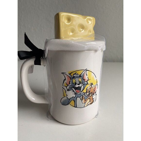 Rae Dunn Tom And Jerry With Cheese Topper Mug Double Sided NEW - Picture 1 of 6